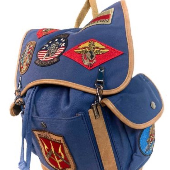 TOP GUN® BACKPACK WITH PATCHES – Top Gun Store TOP GUN® CANVAS BACKPACK WITH PATCHES